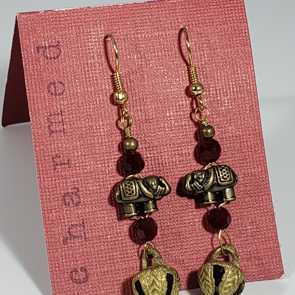 OOAK Elephant Earings